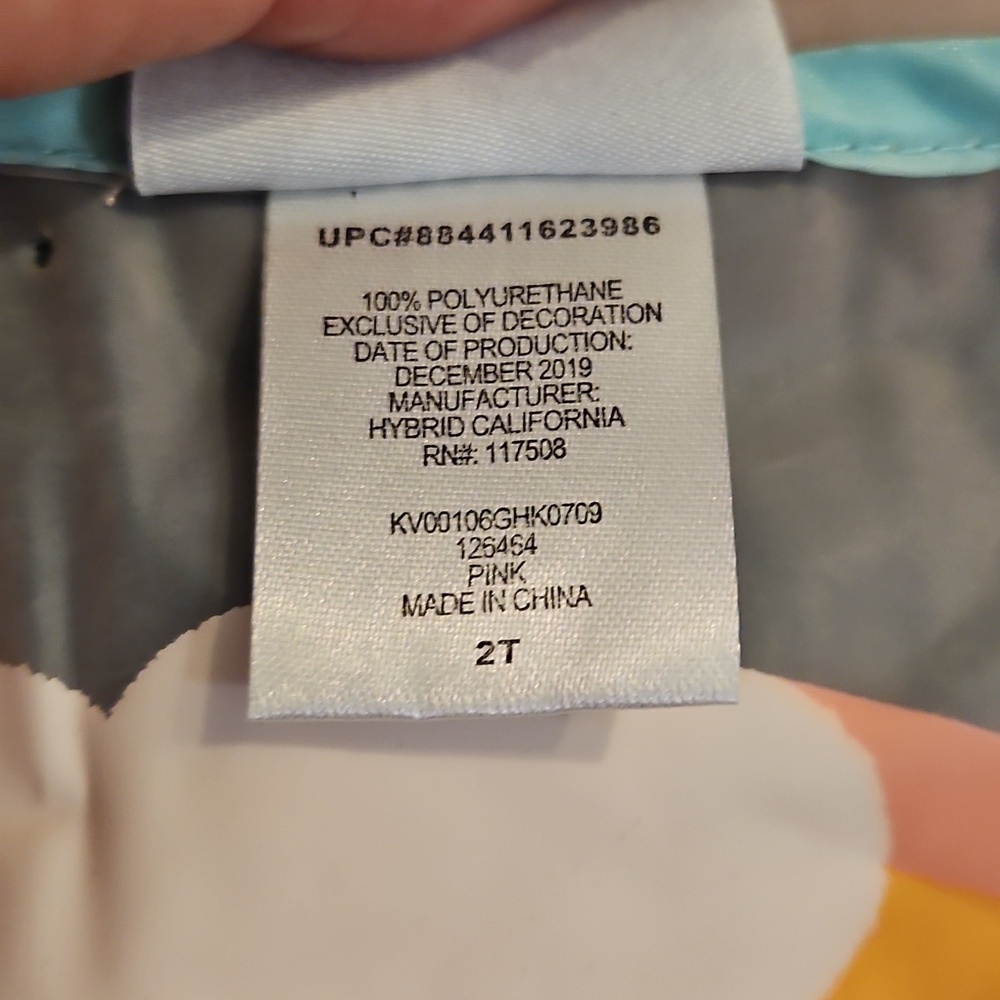Hello Kitty Rainbow Umbrella Kids Rain Poncho Pink Light Blue Yellow White 2T - Picture 5 of 8